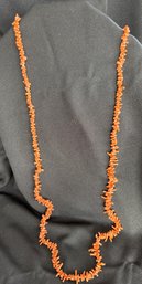 42' Strand Of Coral With Sterling Clasp Needs Strand Repair