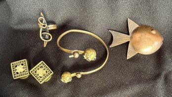 Grouping Of Brass & Copper Jewelry