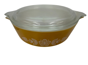 Vintage Pyrex Casserole Dish Features 'the Butterfly Gold' Pattern