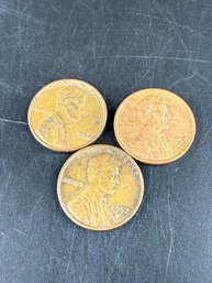 Lot Of 3 Wheat Pennies 1952, 1952-d, 1952-s