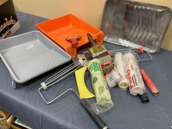 Various Used Painting Supplies New Rollers