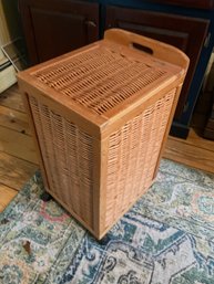 Lined Wicker Laundry Hamper