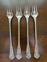 4 Tiffany & Co. Sterling Silver Cocktail Forks