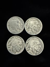 Lot Of 4 Buffalo Nickels 1926, 1927, 1928, 1929