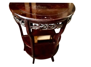 Chinese Carved Solid Rosewood Half Moon Console Table