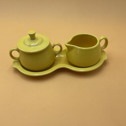 Fiesta Yellow Sugar And Creamer Set