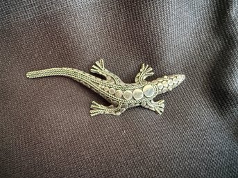 Sterling Silver Lizard Brooch