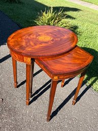 Set Of Maitland Smith Hand Crafted Nesting Tables With Marquetry Detail