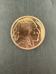 One AVDP Ounce .999 Fine Copper Round Buffalo
