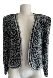 Leslie Fay Evenings Beaded Silk Jacket