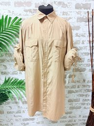 Rare New With Tags Ralph Lauren Womens Wear Silk & Cotton Safari Button Down, Size 16, Retail $525