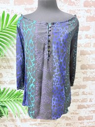 Yumi Kim Multitone Off The Shoulder Animal Print Blouse Size Medium