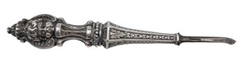 Antique Very Ornate France Silver Plated Button Hook
