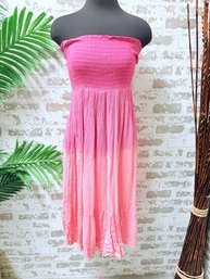 NWT Lord & Taylor Pink Ombre Crepe Style Tube Top Dress, Size XL, Retail $48
