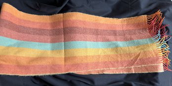 Cashmere Made In England Colorful Striped Scarf