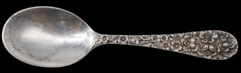 Sterling Silver By  Stieff  Repousse Rose Sugar Spoon - 26 Grams