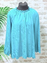 BCBG Maxazaria Silk & Spandex Green Blouse, Size L