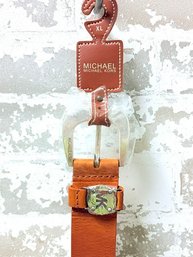 NWT Michael Kors Brown Leather Belt Size XL, $45