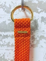 Lauren - Ralph Lauren Orange Braided Cloth Belt W/ Gold Tone Hardware
