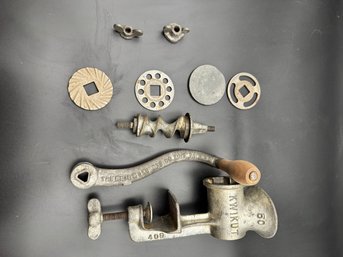 Antique B&N COEDM Meat Grinder With Multiple Blade Attachments.