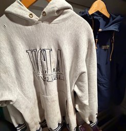 Vintage Champion UCLA Reverse Weave Hoodie & L.L.Bean Mountain Classic Anorak In Nautical Navy