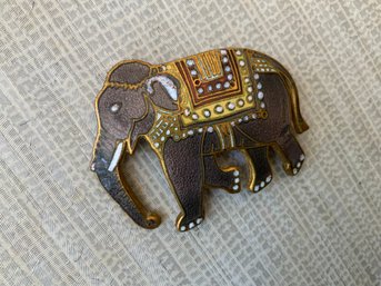 Vintage 1986 MMA Enamel Elephant Brooch Metropolitan Museum Of Art Brand