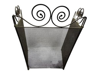 Antique Folding Three Panel Fireplace Screen With Ornate Scrollwork