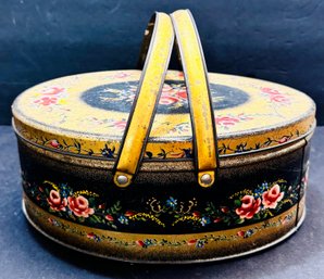 Vintage Tin Sewing Basket