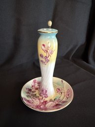 Hand-Painted Limoges Porcelain Hatpin Stand