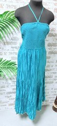 Maeve For Anthropologie Teal Bohemian Tube Top Halter Style Dress, $168 Size L