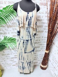 NWT Mini Chica Taupe Tye Dye Maxi Dress, Size Large $52
