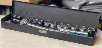 Pittsburgh Socket Wrench Set In Metal Storage Case