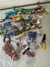Collection Of Various Beads And Jewelry Making Items Time To Get Crafting