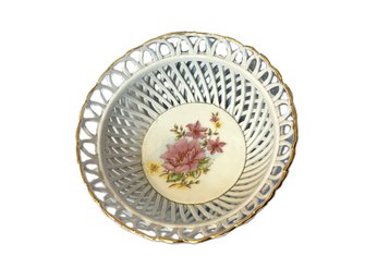 Vintage Woven Porcelain Basket