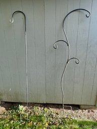 Lot Of Shepherd's Hooks -one With 3 Hooks