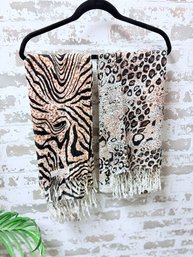 New Pairing Of Wild Cat Animal Print Pasmina Scarves