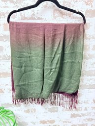 Blue Pacific Organic Cotton Scarf W/ Fringe