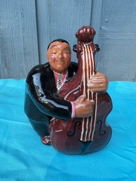 CLAY ART 'BASS MAN' JAZZ MUSICIAN BLACK AMERICACA FIGURINE