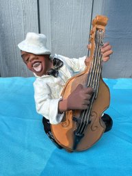'BASS MAN' JAZZ MUSICIAN BLACK AMERICANA FIGURINE