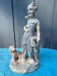 Vintage Hobo Clown Figure With His Dog & Holding Cello