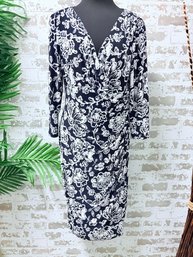 Lauren Ralph Lauren Black & White Knit Dress, Size 12