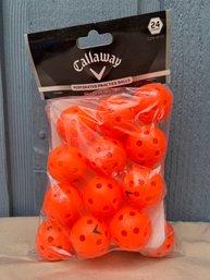 New 24 Count Orange Callaway Perforated Practice Balls