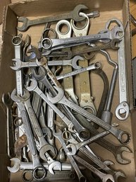 (B) Box Lot Of Over 40 Wrenches