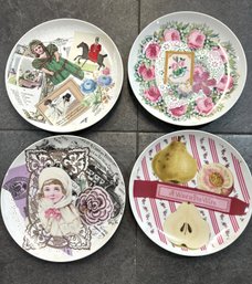4 Pc Ceramic Plate Gloria Vanderbilt Collection