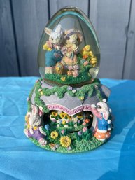 Vintage Musical Egg Bunny Garden