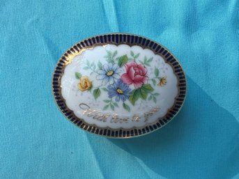 Vintage 1986 Cobalt Blue Trinket Dish Mothers Day