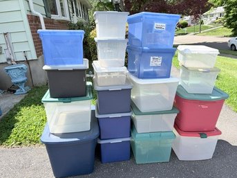 Large Assortment Of Plastic Storage Bins