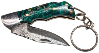 Damascus Steel Pocket Knife 4.75'