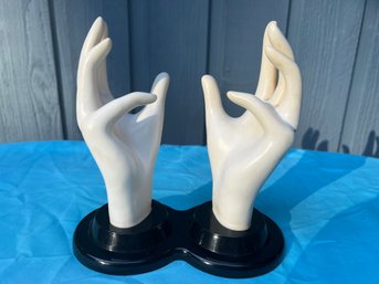 White Mannequin Hands On A Black Base