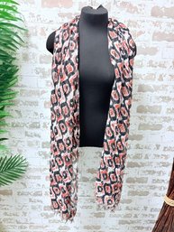 NWT Chic 100% Viscose Scarf / Wrap With Red Black & White Pattern